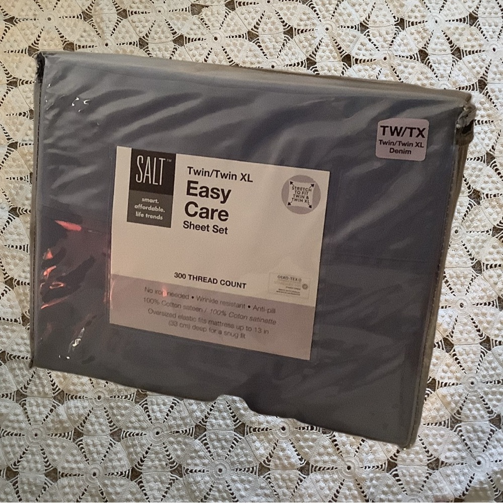 Twin/Twin XL 300 thread count Cotton sateen sheet set